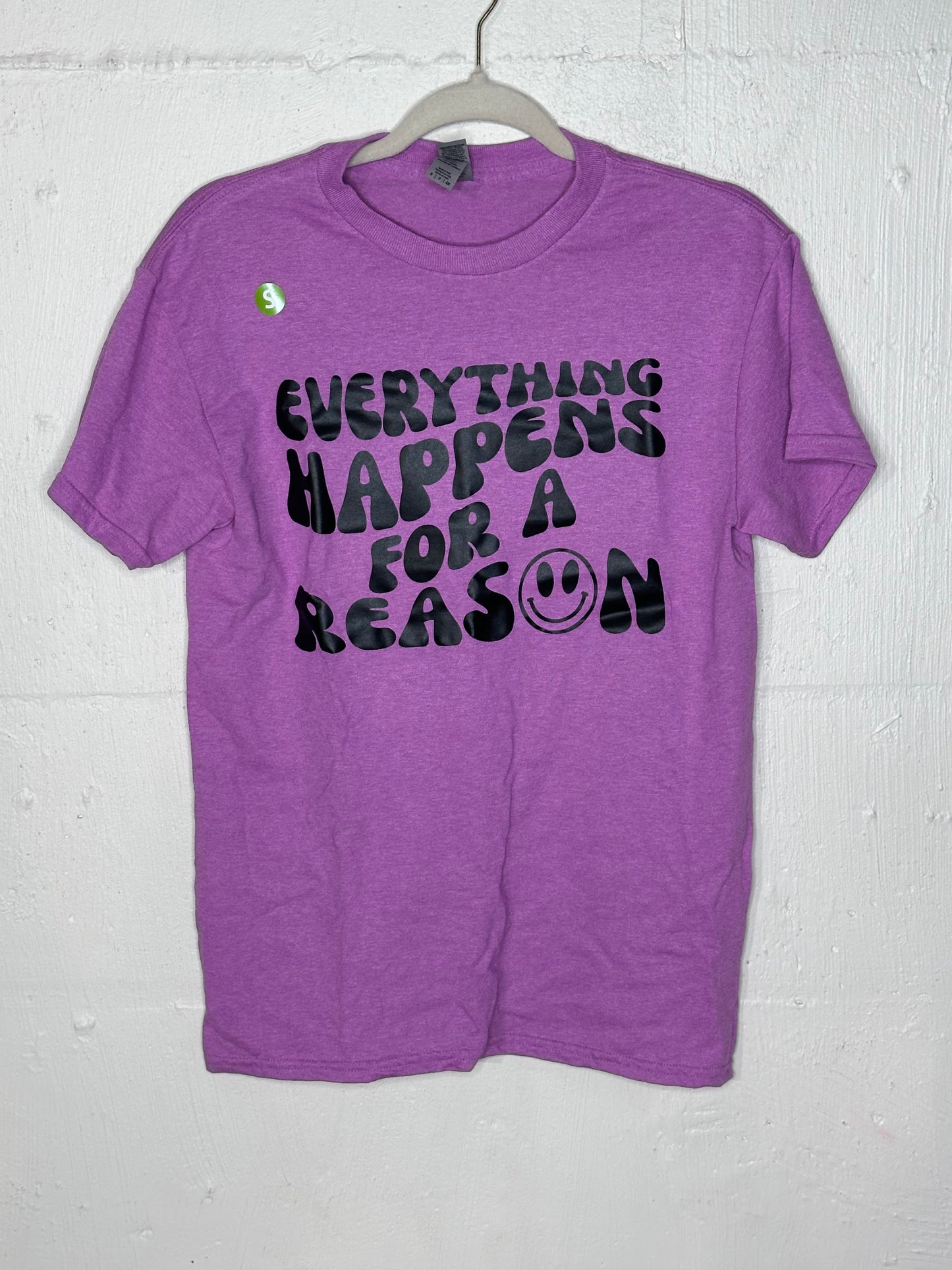 SMALL Everything Happens For A Reason T-Shirt on Berry